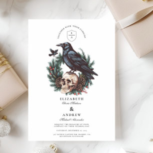 Invitación Skull & Pine Raven Gótico