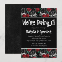 Skull Rosa Chalk | Funky Black Bridal Shower