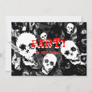 Invitación Skull Specters B&W 'Fiesta... si te atreves' a la 