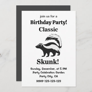 Invitación Skunk Animal Funny Birthday