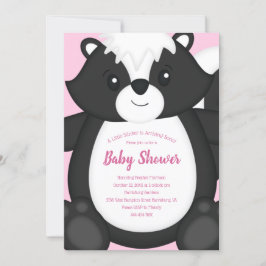 Invitación Skunk Baby Shower Pink