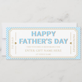 Invitación Sky Blue Happy Father's Day Gift Voucher Card