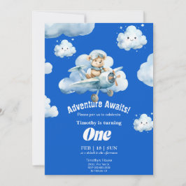 Invitación Sky Safari de Teddy: primera expedición de cumplea