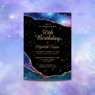 Invitación Sky Stars Celestial 50 cumpleaños