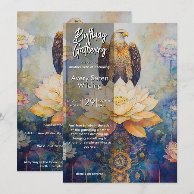 Invitación Sky Witness | Diseño Eagle (Anverso / Reverso)