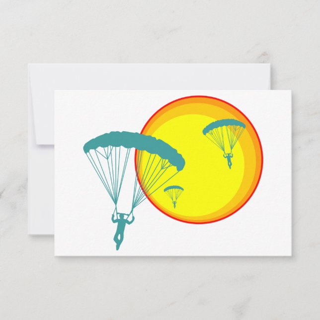 Invitación skydivers retro (Anverso)