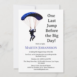 Invitación Skydiving Bachelor Party Divertido tema de aventur