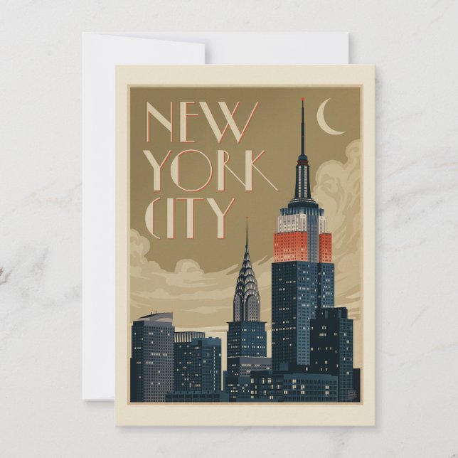Invitación Skyline de Nueva York (Anverso)