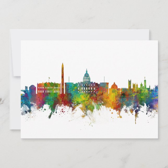 Invitación Skyline de Washington DC (Anverso)