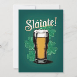 Invitación ¡Slàinte! Pinta de cerveza del Día de San Patricio