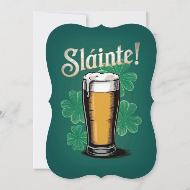 Invitación ¡Slàinte! Pinta de cerveza del Día de San Patricio (Anverso)