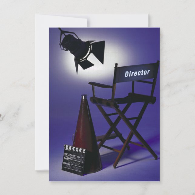 Invitación Slate del director, silla y luz 2 de la etapa (Anverso)