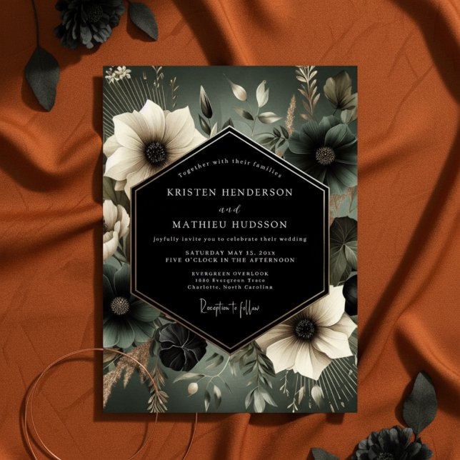 Invitación Slate Moody Bloom Wedding (Subido por el creador)