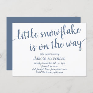 Invitación Slate Shower   Duste Blue Little Snowflake