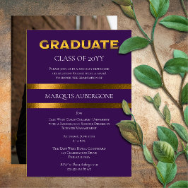 Invitación Sleek College | Púrpura Univ| Fiesta de graduación