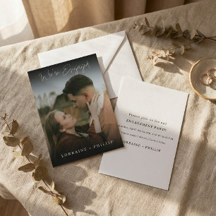 Invitación Sleek Dark Gradient Invitamos a la fotografía