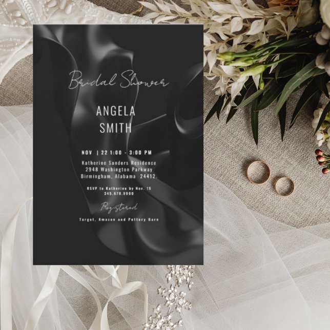 Invitación Sleek & Simple Black Bridal Shower (Subido por el creador)