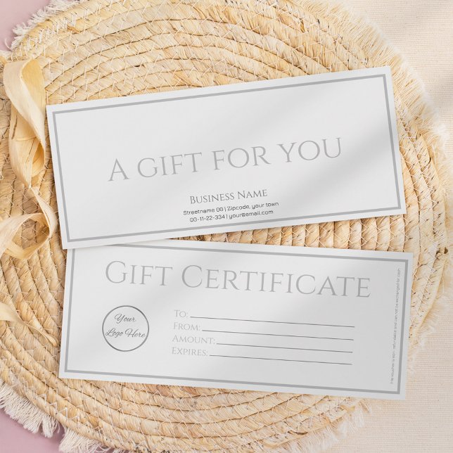 Invitación Sleek white con el logotipo de certificado de rega (Subido por el creador)