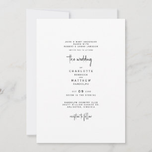 Invitación Sleek y simple ambos conjuntos de padres Boda