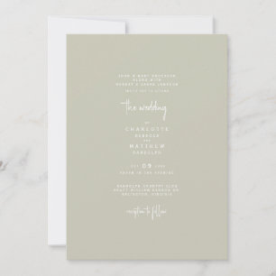 Invitación Sleek y simple ambos conjuntos de padres Boda beig