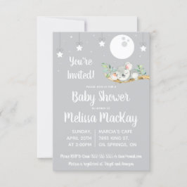 Invitación Sleeping Koala Baby Shower