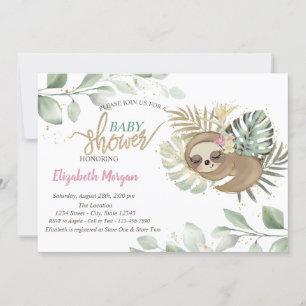 Invitación Sleeping Sloth Deja Baby Shower