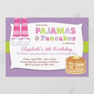 Invitación Sleepover de la fiesta de cumpleaños de los