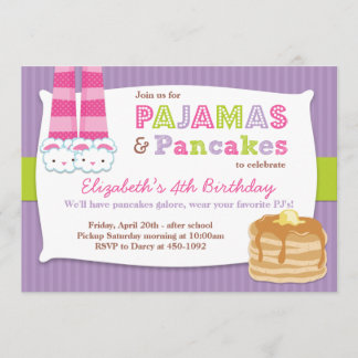 Invitación Sleepover de la fiesta de cumpleaños de los