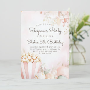 Invitación Sleepover Fiesta de cumpleaños Noche de cine cumpl