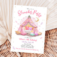 Sleepover Fiesta Slumber Glaming Tent Cumpleaños