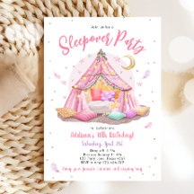 Sleepover Fiesta Slumber Glaming Tent Cumpleaños