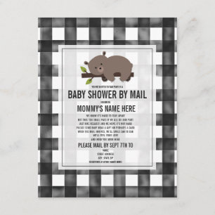 Invitación Sleepy Gingham Bear Baby Shower Por Correo