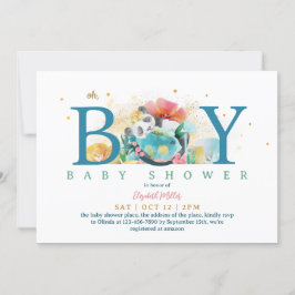 Invitación Sleepy Panda (熊 貓) Oh Boy Baby Shower