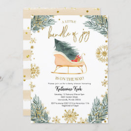 Invitación Sleigh Baby Shower Little Bundle of Joy