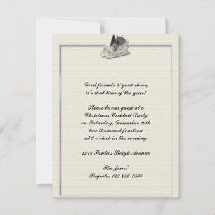 Invitación Sleigh de moda antigua sobre el patrón de línea