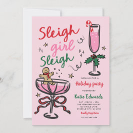 Invitación Sleigh Girl Sleigh Funny Christmas Cocktail Party