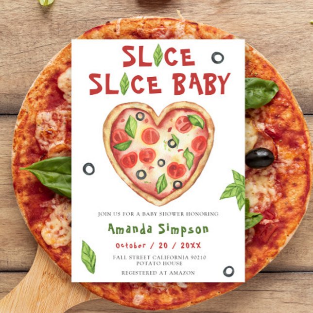 Invitación Slice, Slice Baby - Baby shower acuarela (Subido por el creador)