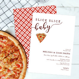 Invitación Slice Slice Baby Couples Pizza Invitat Baby Shower