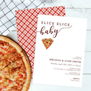 Invitación Slice Slice Baby Couples Pizza Invitat Baby Shower