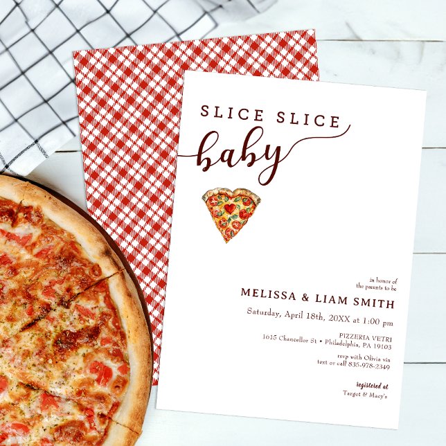 Invitación Slice Slice Baby Couples Pizza Invitat Baby Shower (Slice Slice Baby Pizza Baby Shower Invitation)