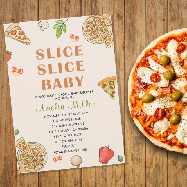 Invitación Slice Slice Baby Pizza Baby Shower (Subido por el creador)