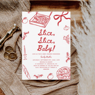 Invitación Slice Slice Baby Pizza Baby Shower
