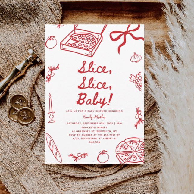 Invitación Slice Slice Baby Pizza Baby Shower (Subido por el creador)