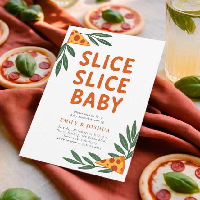 Invitación Slice Slice Baby Pizza Baby Shower (Subido por el creador)