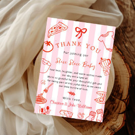 Invitación Slice Slice Baby Pizza Baby Shower Thank you Card