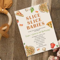 Slice Slice Baby Pizza Bebés Gemelos Cumpleaños
