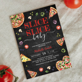 Invitación Slice Slice Baby | Pizza Chalkboard Baby Shower