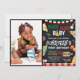 Invitación Slice Slice Baby Pizza Fiesta Primer Cumpleaños