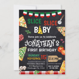Invitación Slice Slice Baby Pizza Fiesta Primer Cumpleaños