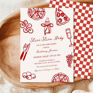 Invitación Slice Slice Baby Pizza Italiana Baby Shower